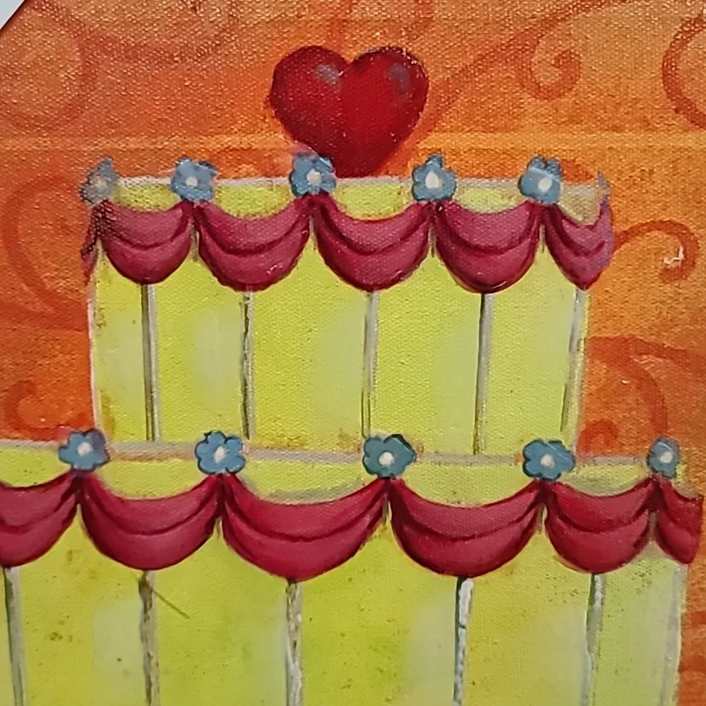 Fabrice De Villeneuve Studios Hand Embellished Giclee Cake Print on Canvas - NWT